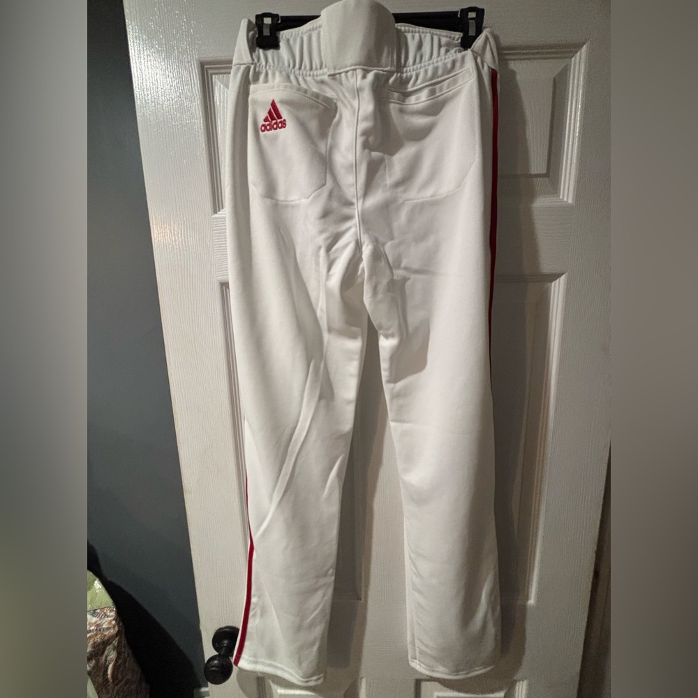 NEW WITH TAGS ADIDAS boys youth icon baseball pants  XL  White with red piping